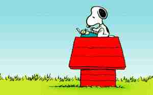 snoopy with typewriter