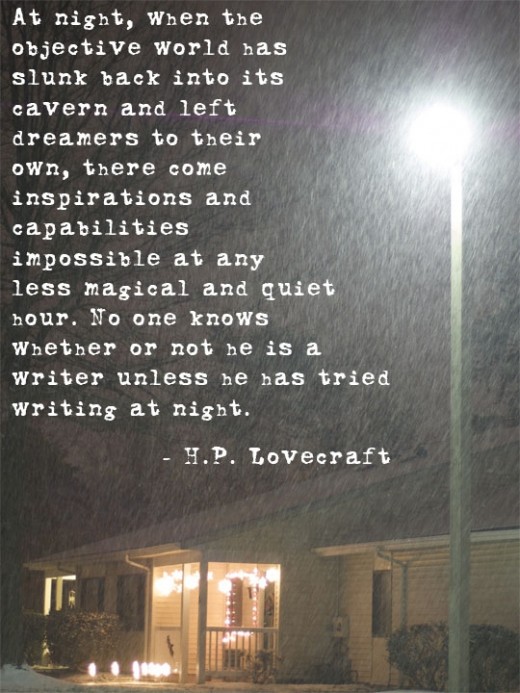lovecraft writing at night quote