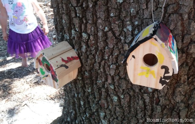painting birdhouses