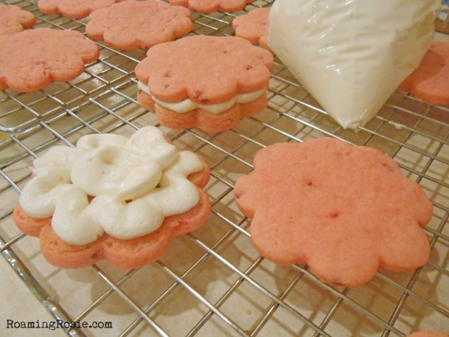 Strawberry Cream Cheese Sandwich Cookies