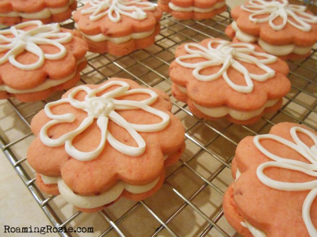 Strawberry Cream Cheese Sandwich Cookies