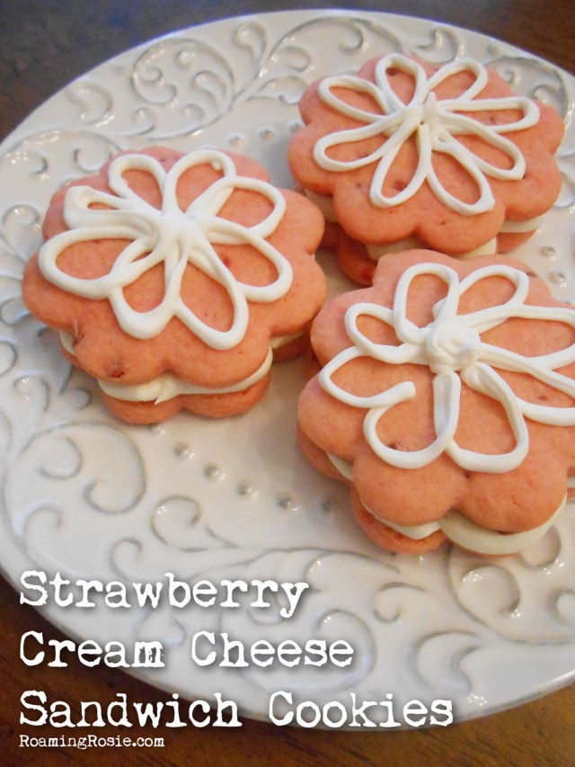 Strawberry Cream Cheese Sandwich Cookies