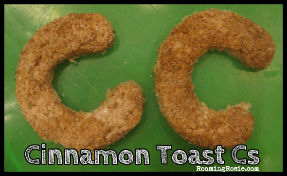 C is for Cinnamon Toast Cs {Alphabet Activities at RoamingRosie.com}