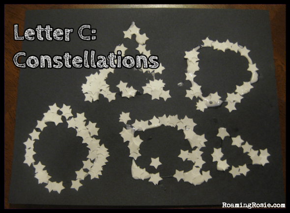 C is for Constellations {Alphabet Activities at RoamingRosie.com}