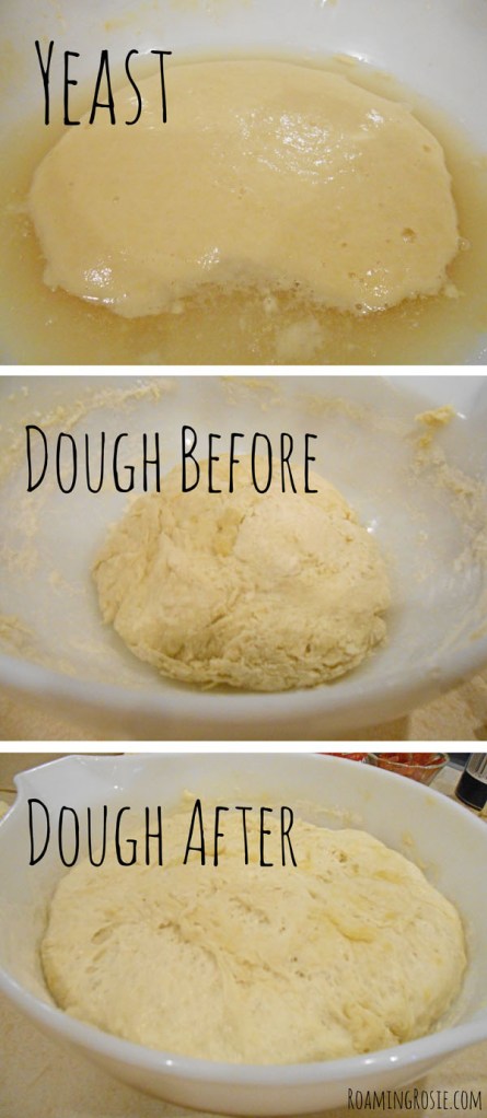 Easy Pizza Dough Recipe {And How to Proof Yeast} at RoamingRosie.com