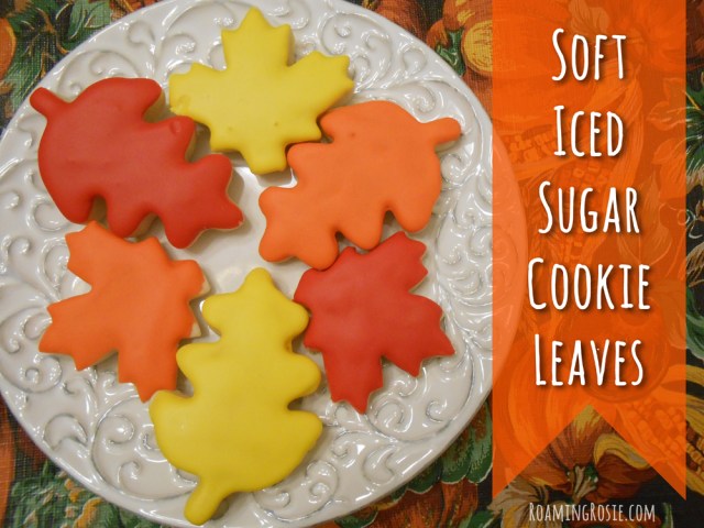 Soft Iced Sugar Cutout Cookie Leaves 