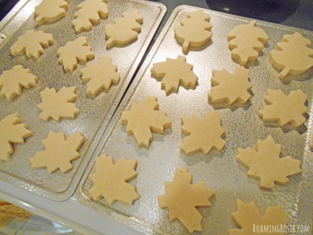 Soft Iced Sugar Cutout Cookie Leaves 