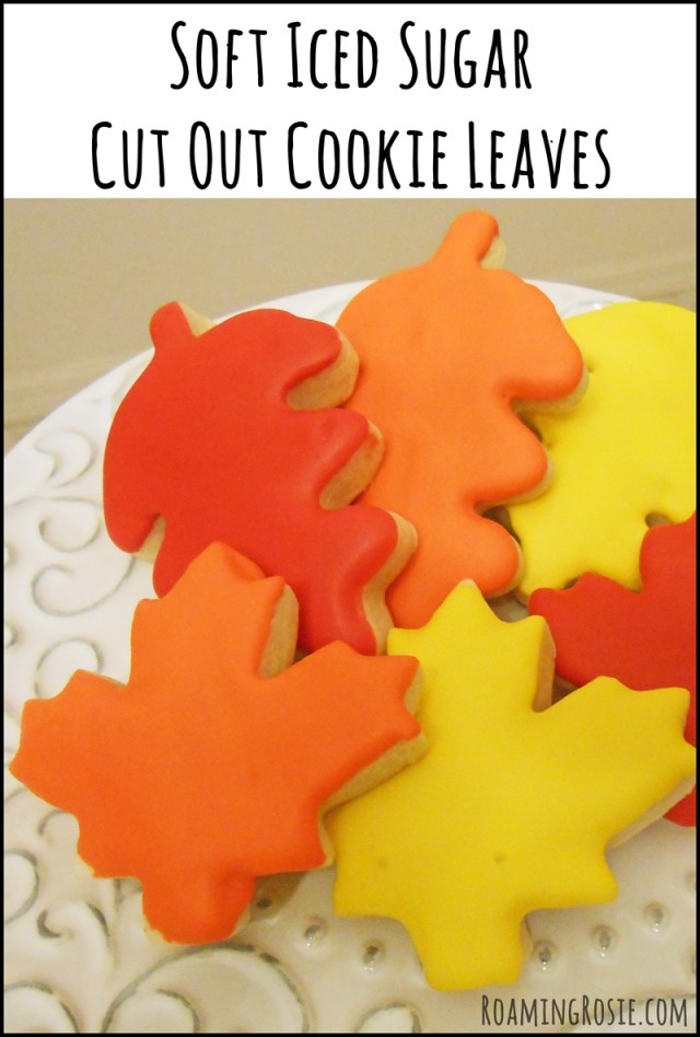 Soft Iced Sugar Cutout Cookie Leaves 