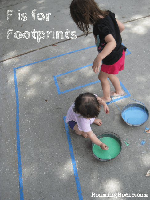F is for Footprints  {Alphabet Activities at RoamingRosie.com} 