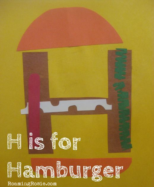 H is for Hamburger Letter H Alphabet Activities from Roaming Rosie