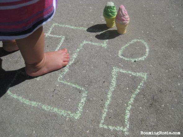I is for Ice Cream Chalk Alphabet Activities with Roaming Rosie