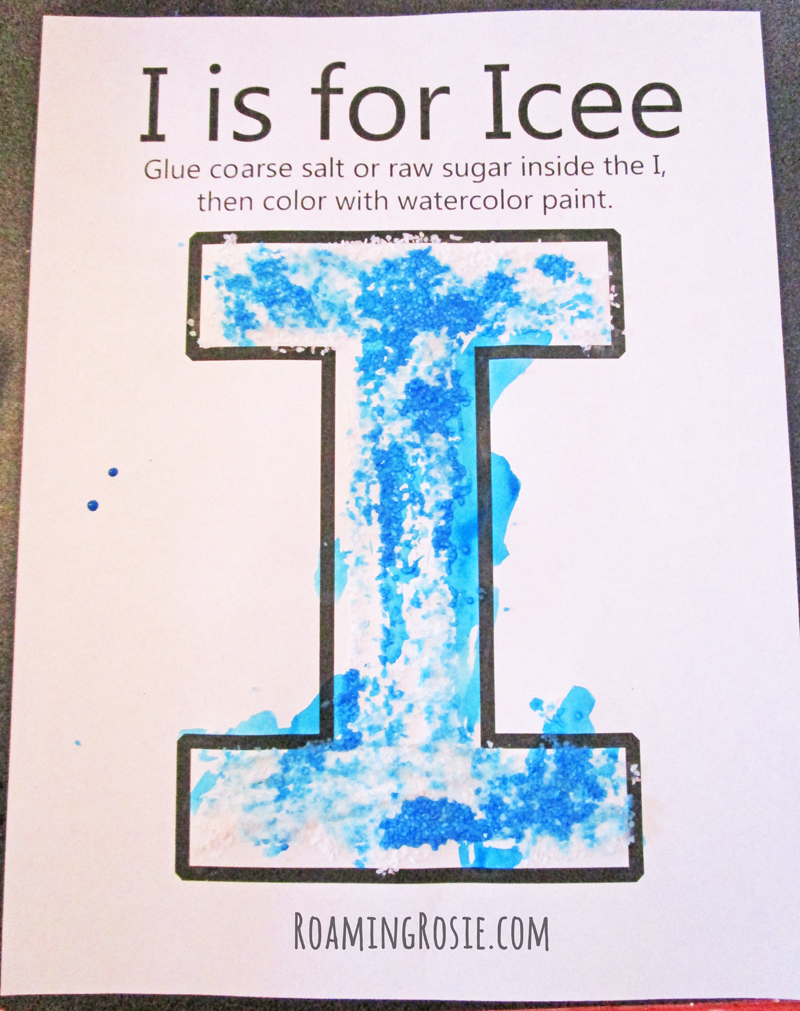 I is for Icee Alphabet Activity Printable Worksheet