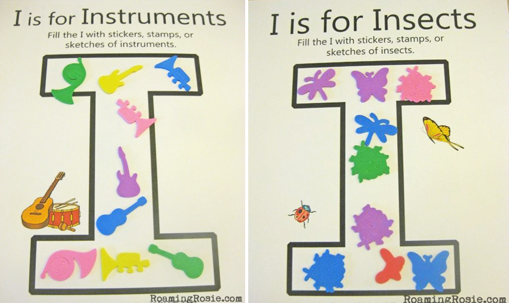 Letter I Insects and Instruments Worksheets Alphabet Activities with Roaming Rosie