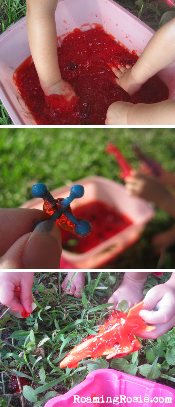 J is for Jello Sensory Bin Alphabet Activities from Roaming Rosie