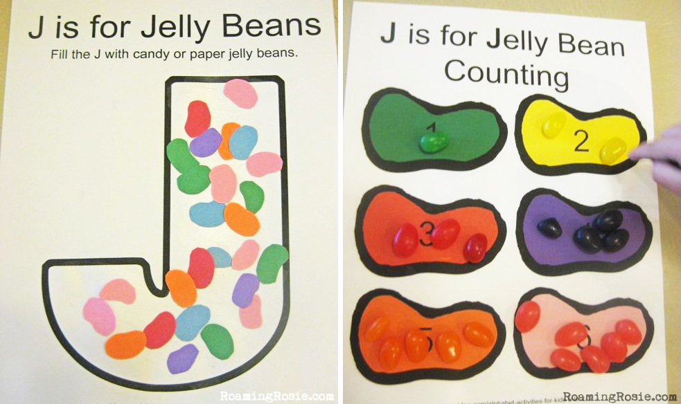 J is for Jelly Beans Alphabet Activities from Roaming Rosie