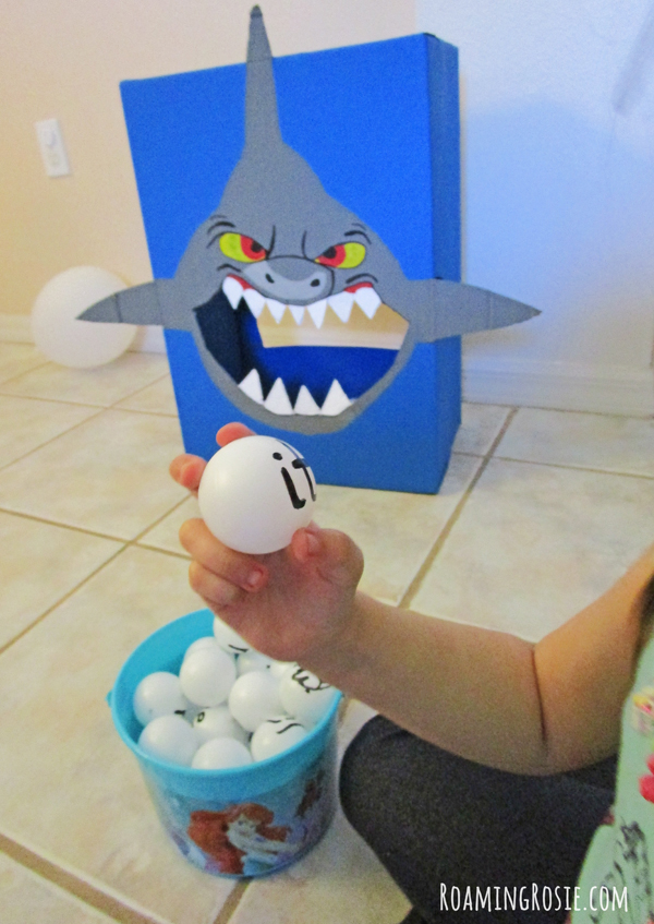 Feed the Shark Sight Word Ball Toss