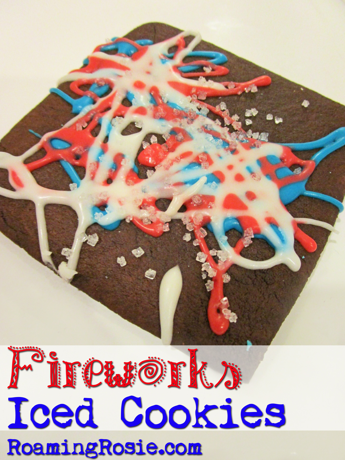 Fireworks Chocolate Iced Cookies from Roaming Rosie 1