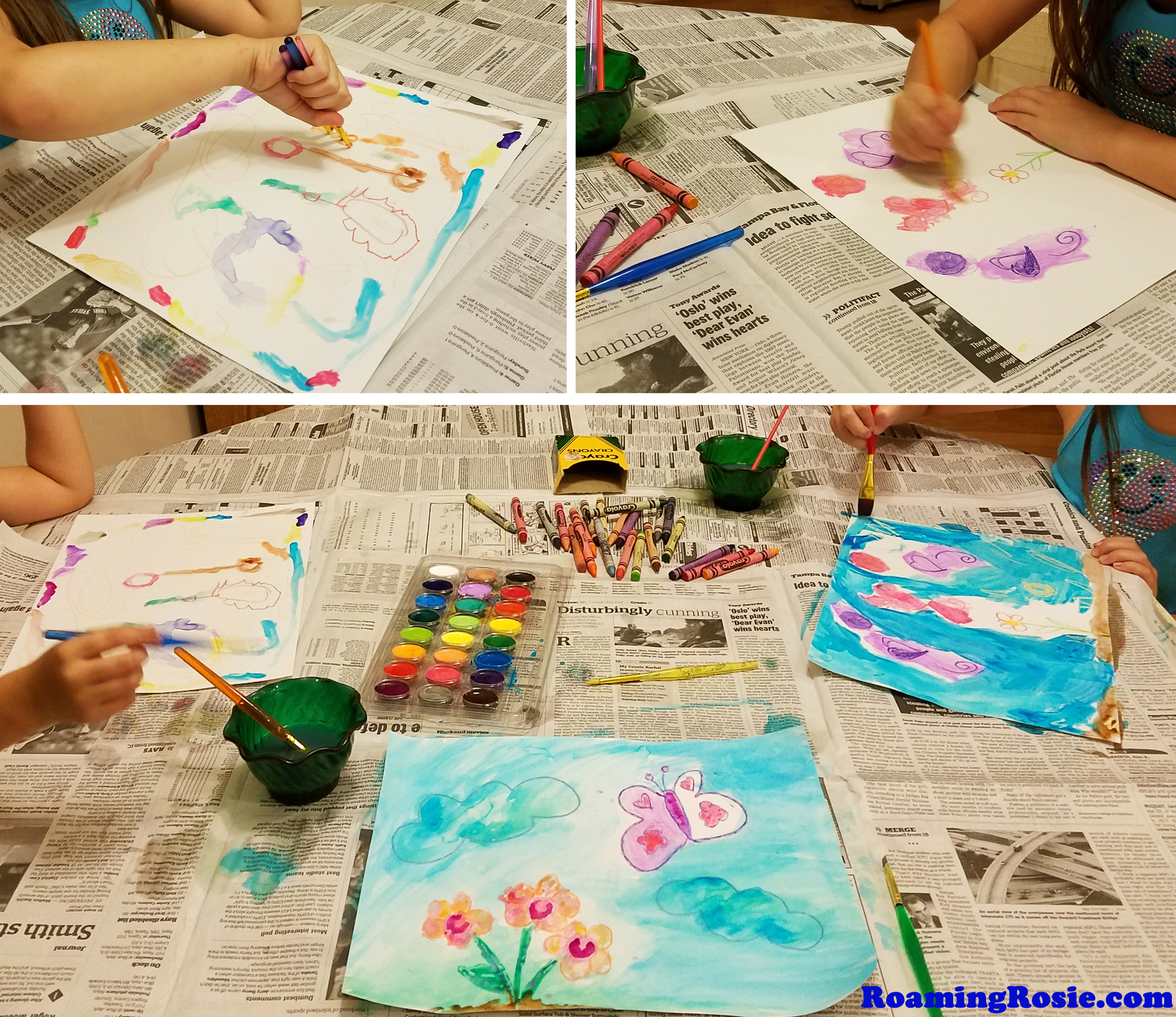 Painting with Crayons and Water Colors 2