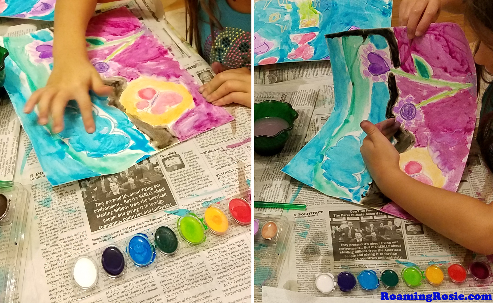 Painting with Crayons and Water Colors 3