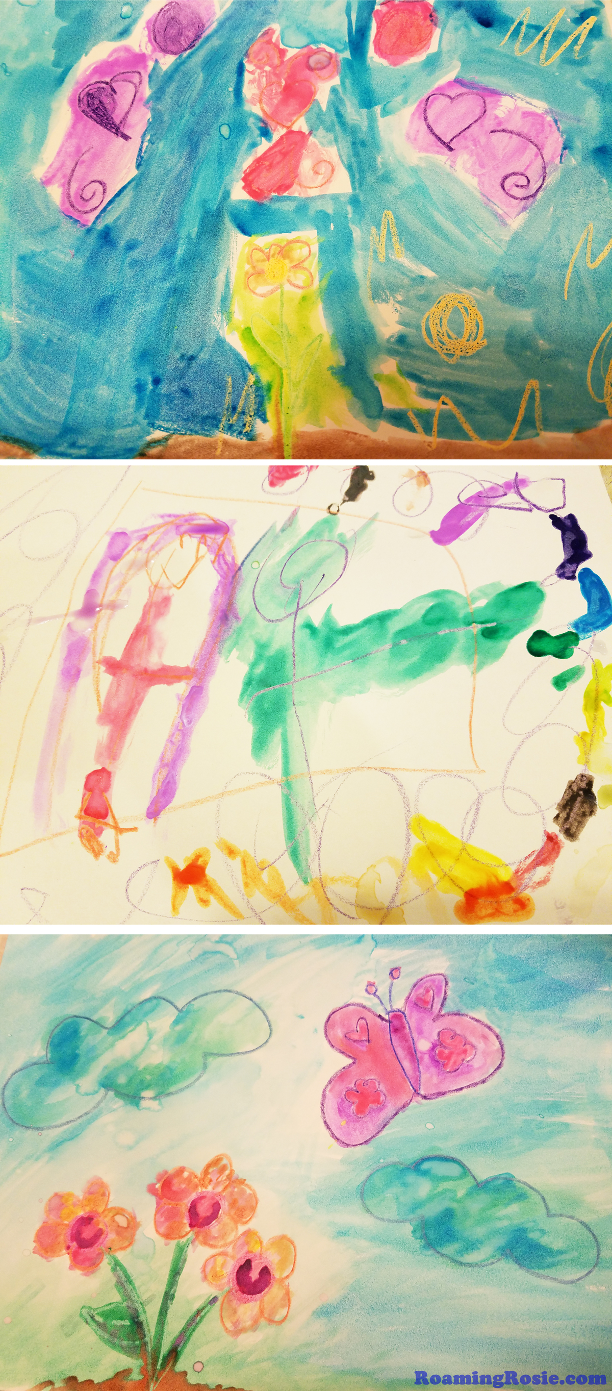 Painting with Crayons and Water Colors 4