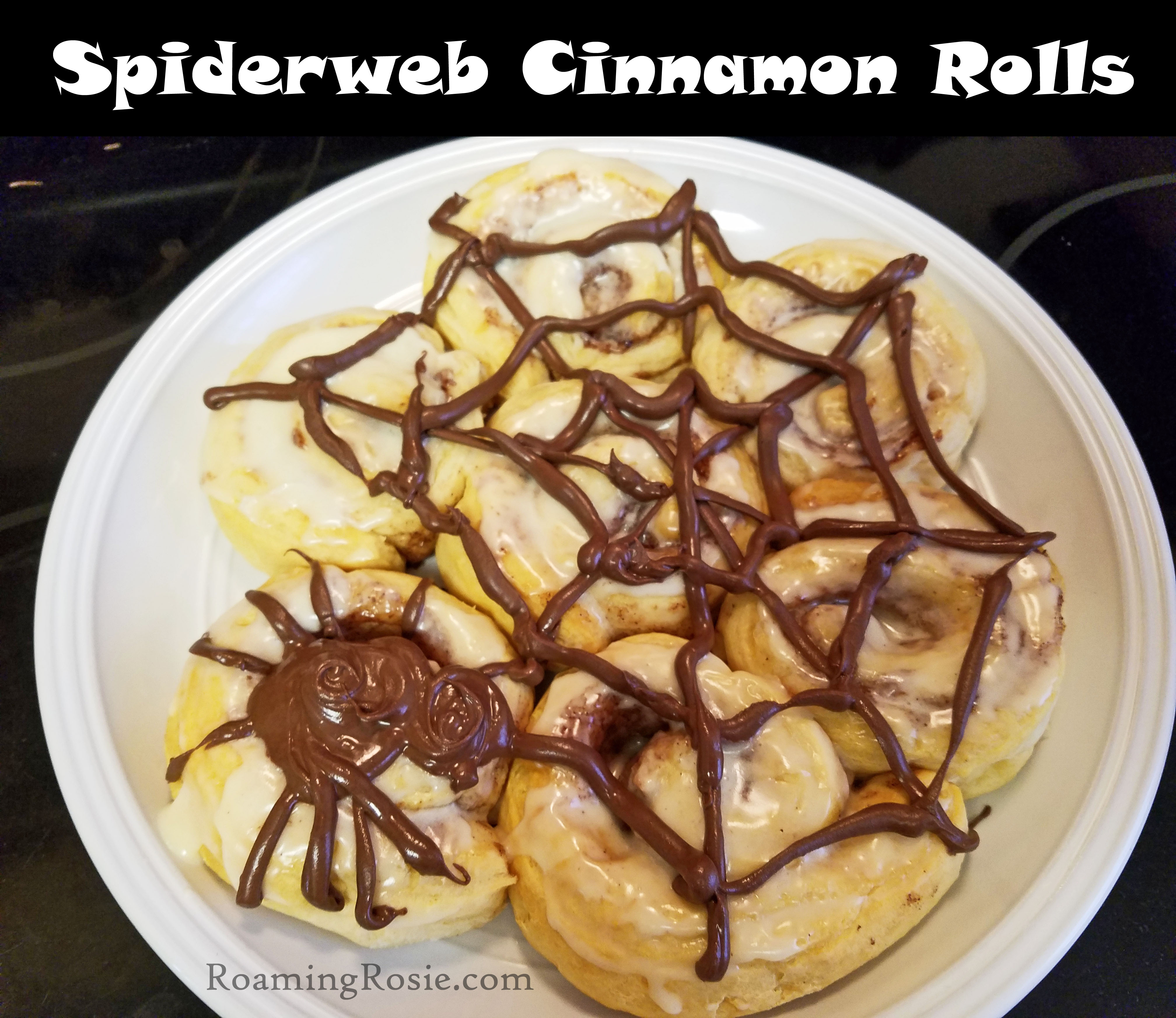 spiderweb cinnamon rolls